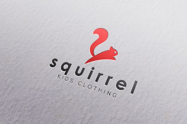 PSD logo mockup in wit papier