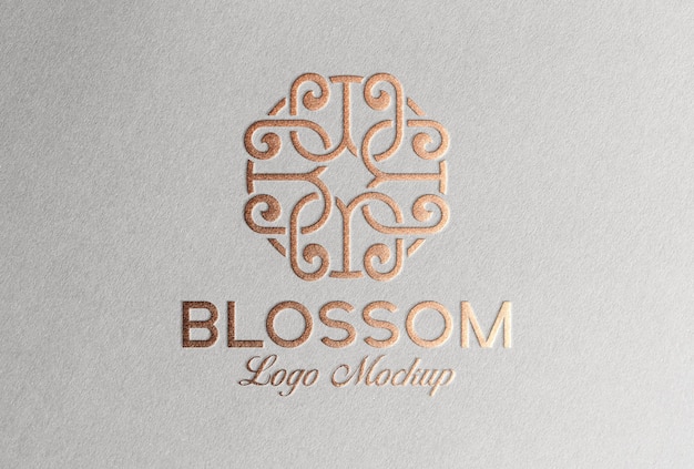 Logo mockup koperen folie-effect