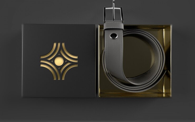 Logo Mockup on Leather Belt Package