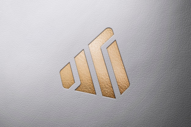 Logo mockup in pelle