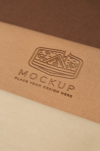 Logo mockup on linen fabric