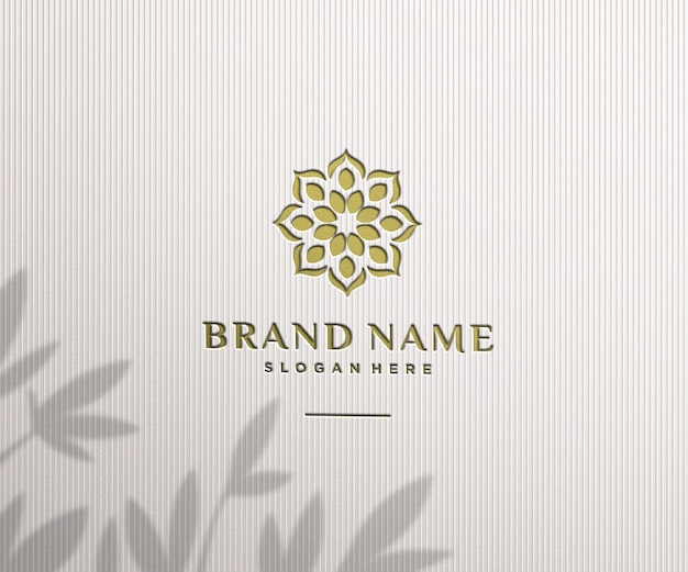 Logo mockup luxe stempel op de muur