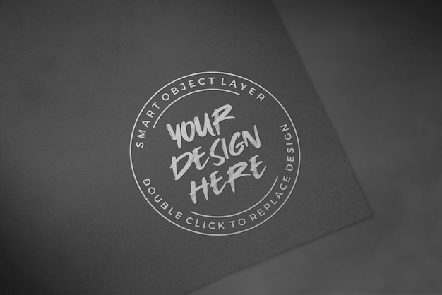 PSD logo mockup on luxury black paper