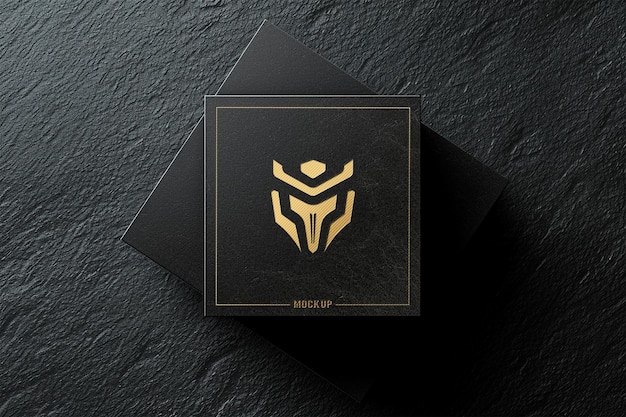 PSD logo mockup on luxury box