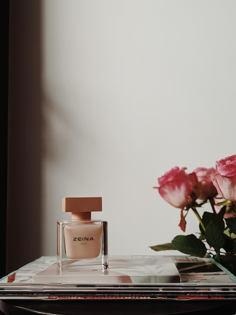 Logo mockup on a luxury perfume bottle