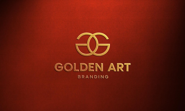 Logo mockup on luxury red fabric