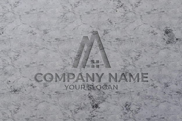 Logo mockup on marble wall Premium Psd