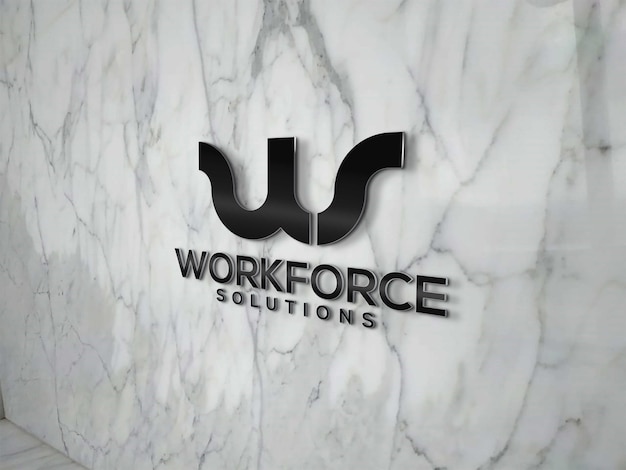 Logo mockup on marble wall