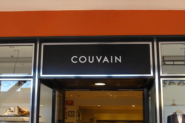 logo mockup modern facade sign