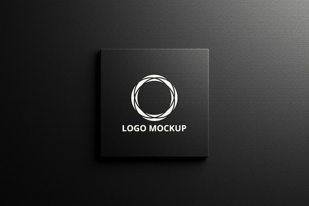 PSD 黒い紙のロゴのモックアップ