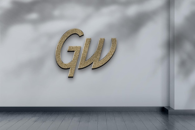 Logo mockup op betonnen muur branding teken logo mockup vooraanzicht