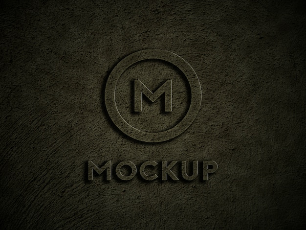 Logo mockup op donkere rustieke muur