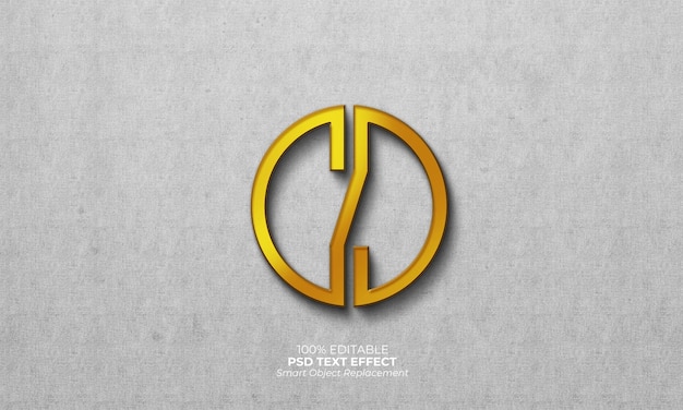 Logo mockup op grijze muur