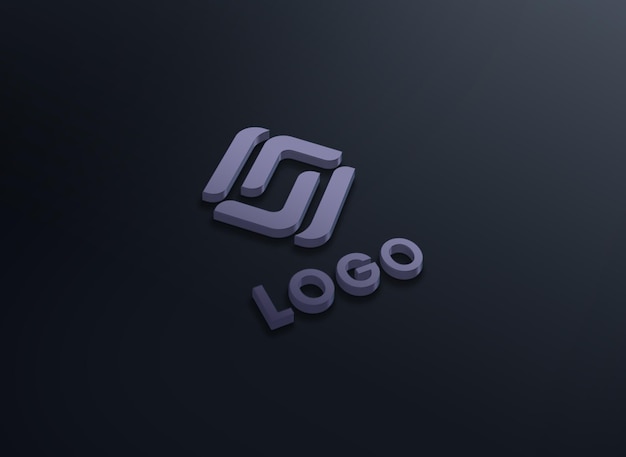 Logo mockup op zwarte achtergrond