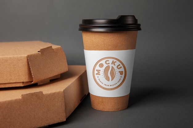 PSD logo mockup on paper cup