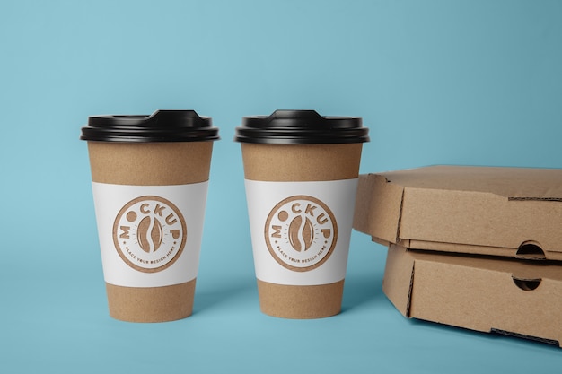 PSD logo mockup on paper cup