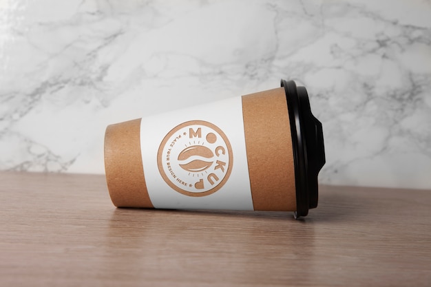 PSD logo mockup on paper cup