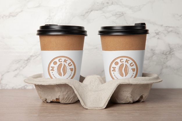 PSD logo mockup on paper cup