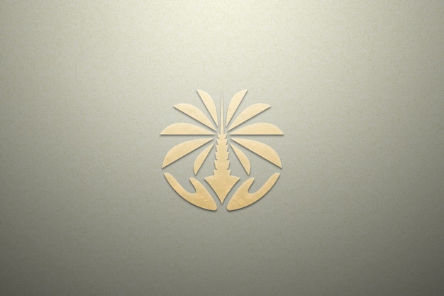 Logo mockup paper gold luxury texture