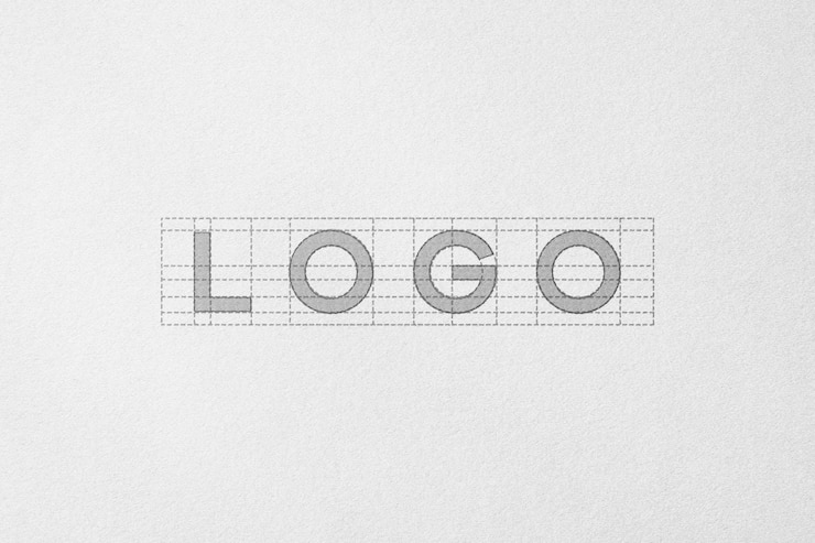 PSD logo mockup paper pencil sketch