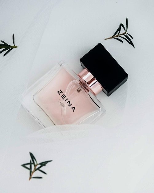Logo mockup on a perfume bottle