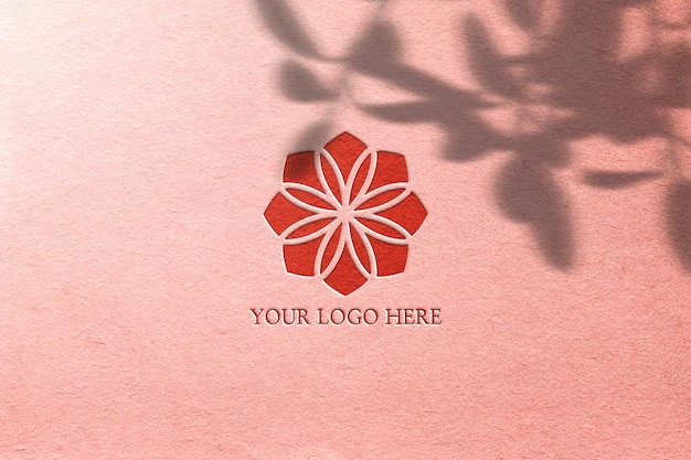 Presentazione del mockup del logo su struttura della carta Psd Premium