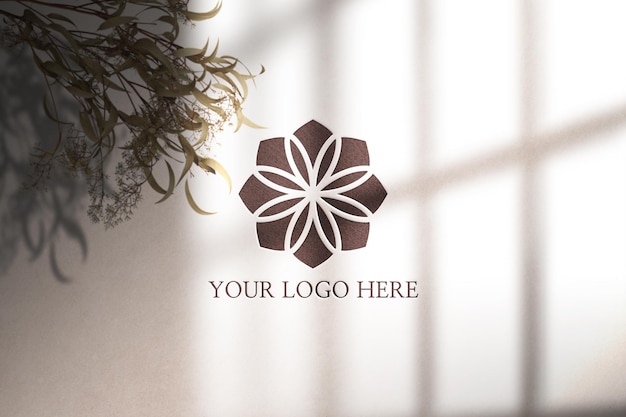 Logo mockup presentation on paper texture