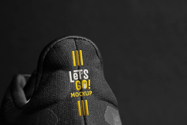 Logo mockup on shoe tongue