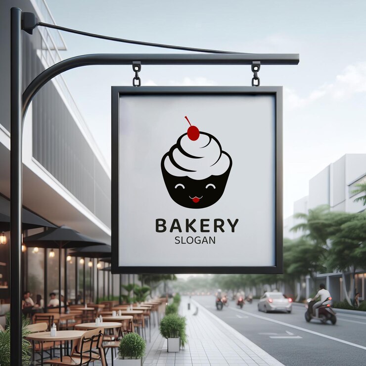 Logo mockup for a sign for shop with changeable logo design