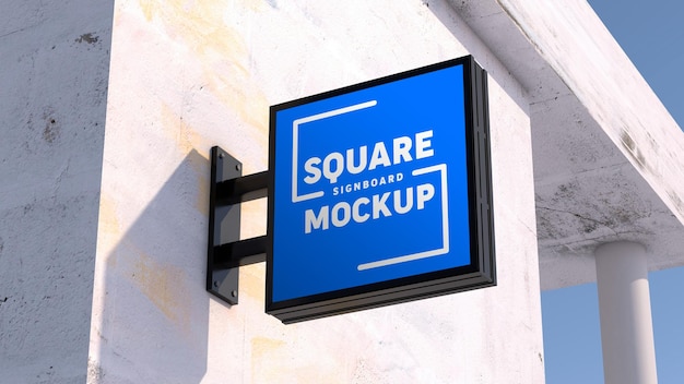 Logo mockup square signboard