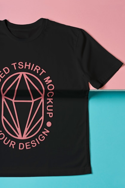 Logo mockup on t-shirt with pointillism effect