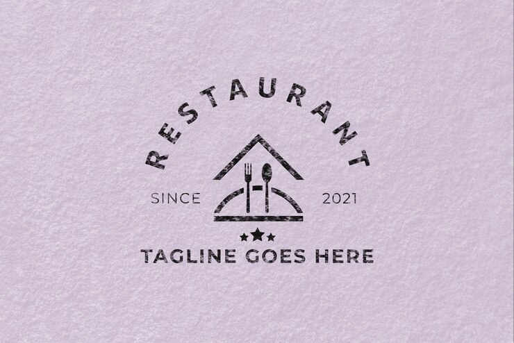Logo mockup template on white grunge wall