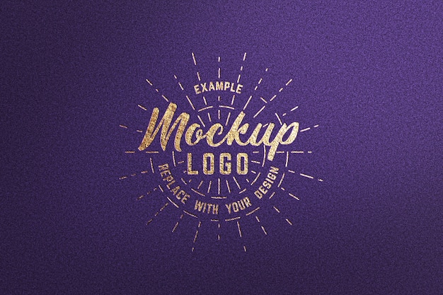 PSD logo mockup textured luxury gold