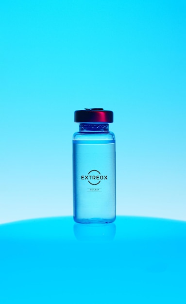 Logo mockup on a vaccine bottle