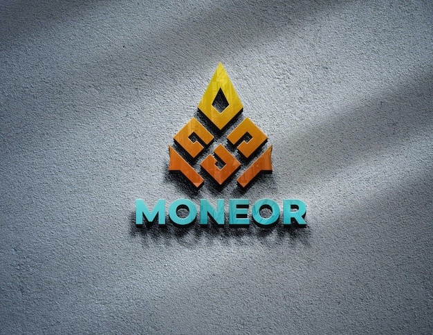 Mockup del logo nel design della parete