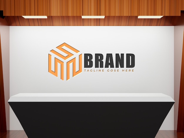 Logo mockup white corporate office background