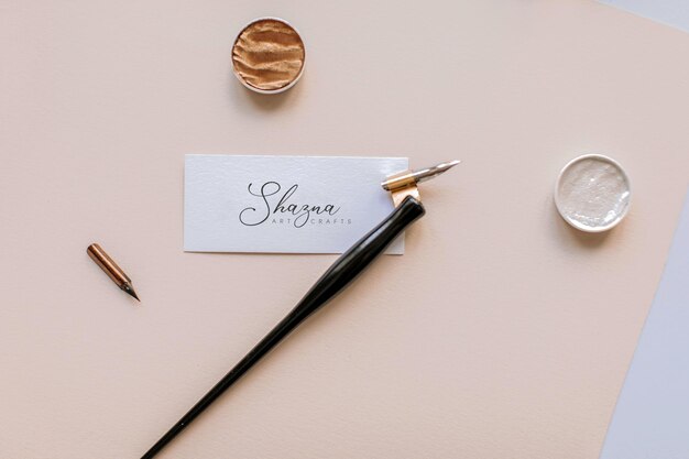 logo mockup on a white label