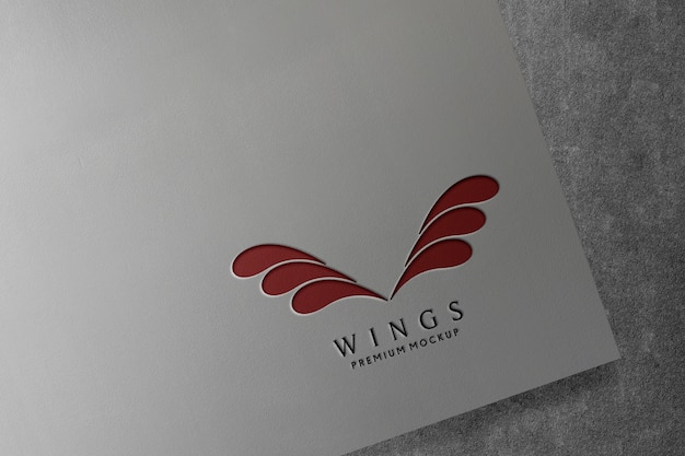 PSD logo mockup white paper