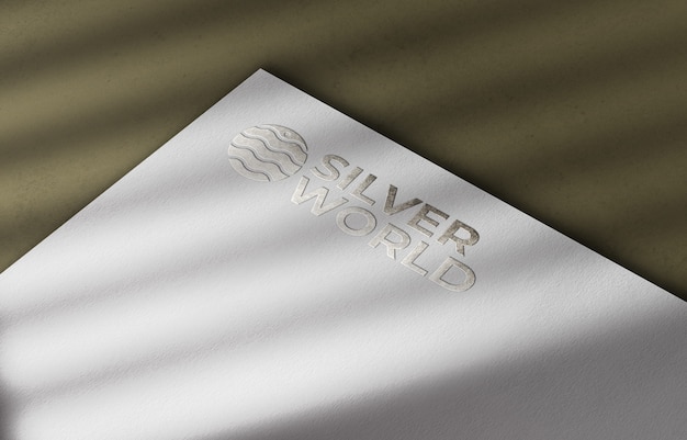 PSD logo mockup on white paper