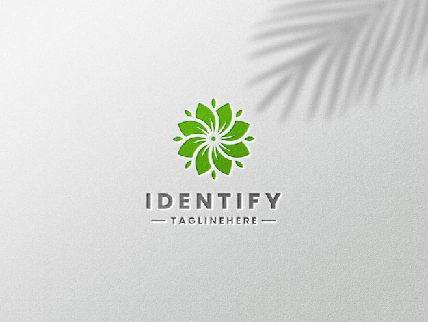 Logo mockup on white paper