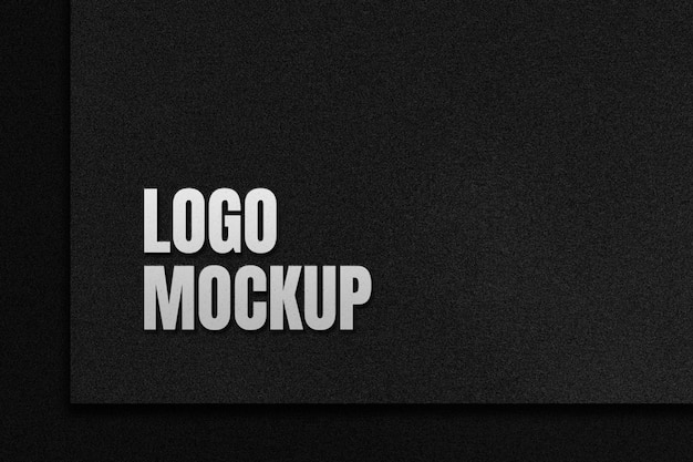 PSD logo mockup with 3d effect on black background