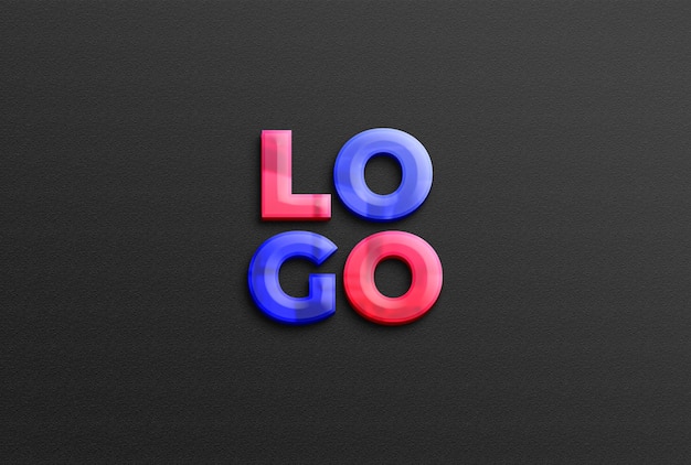 PSD mockup di logo con effetto 3d