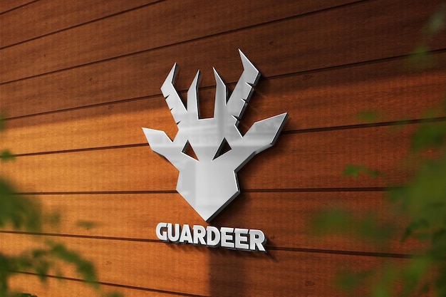 Logo mockup with 3d logo in wall