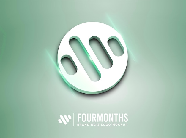 PSD mockup logo con effetto verde brillante