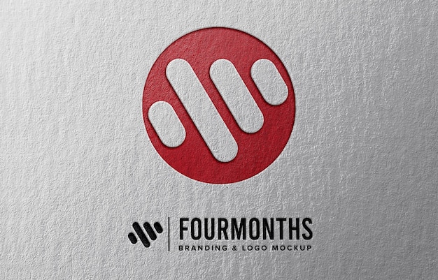 PSD logo mockup with paper emboss effect