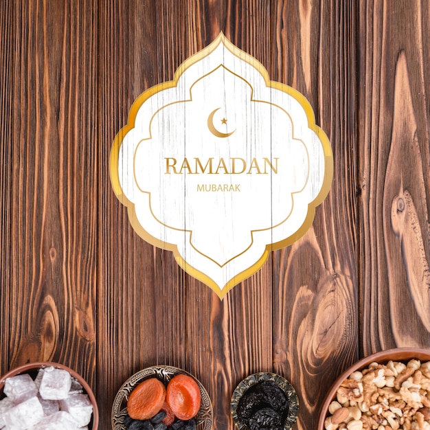 Logo mockup with ramadan concept