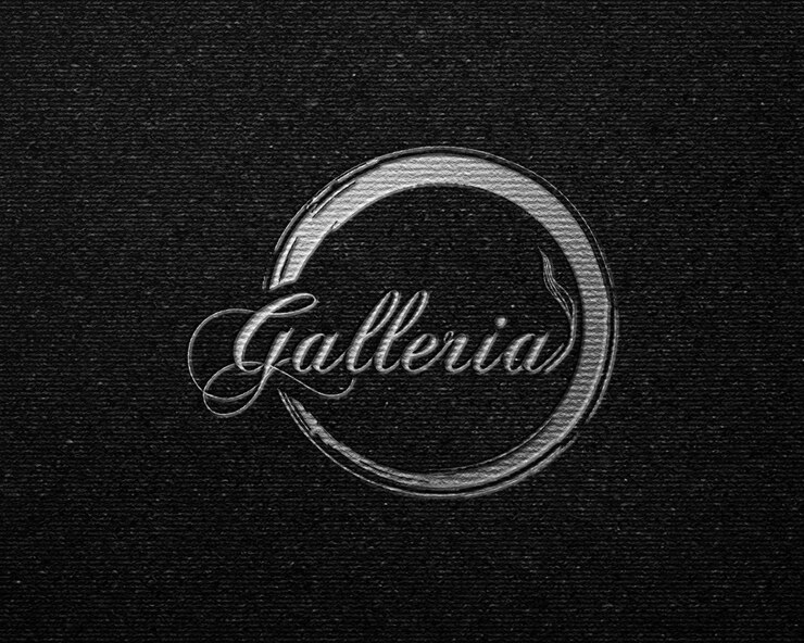 PSD logo mockup with silver foil press effect