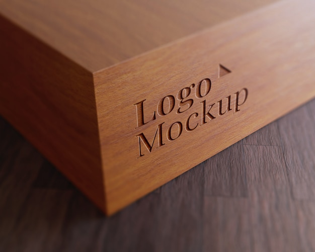 Logo mockup wood