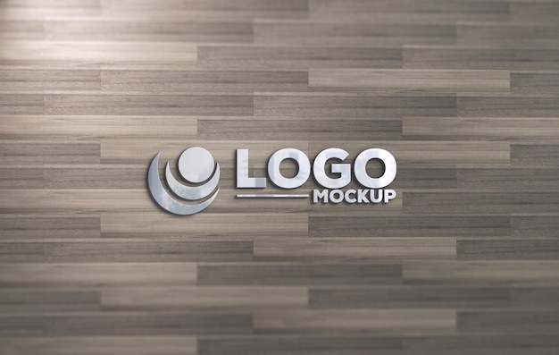 Modello di logo sulla parete di legno