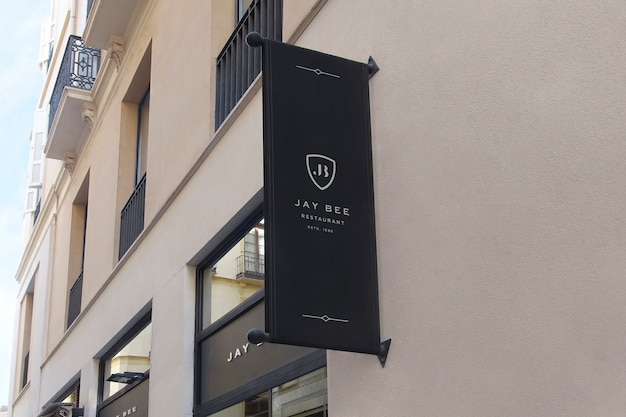 Logo Mockup Zwart Modern Vlagbord
